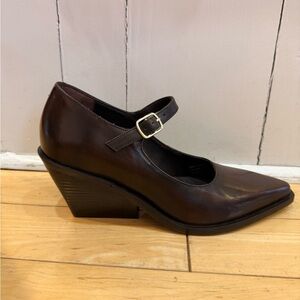 Seychelles Dark Brown Wedge Mary Jane Shoes